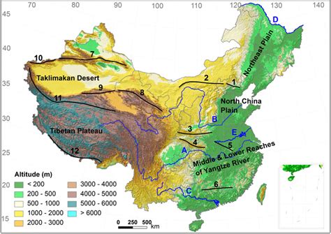 what are the main mountain ranges in china